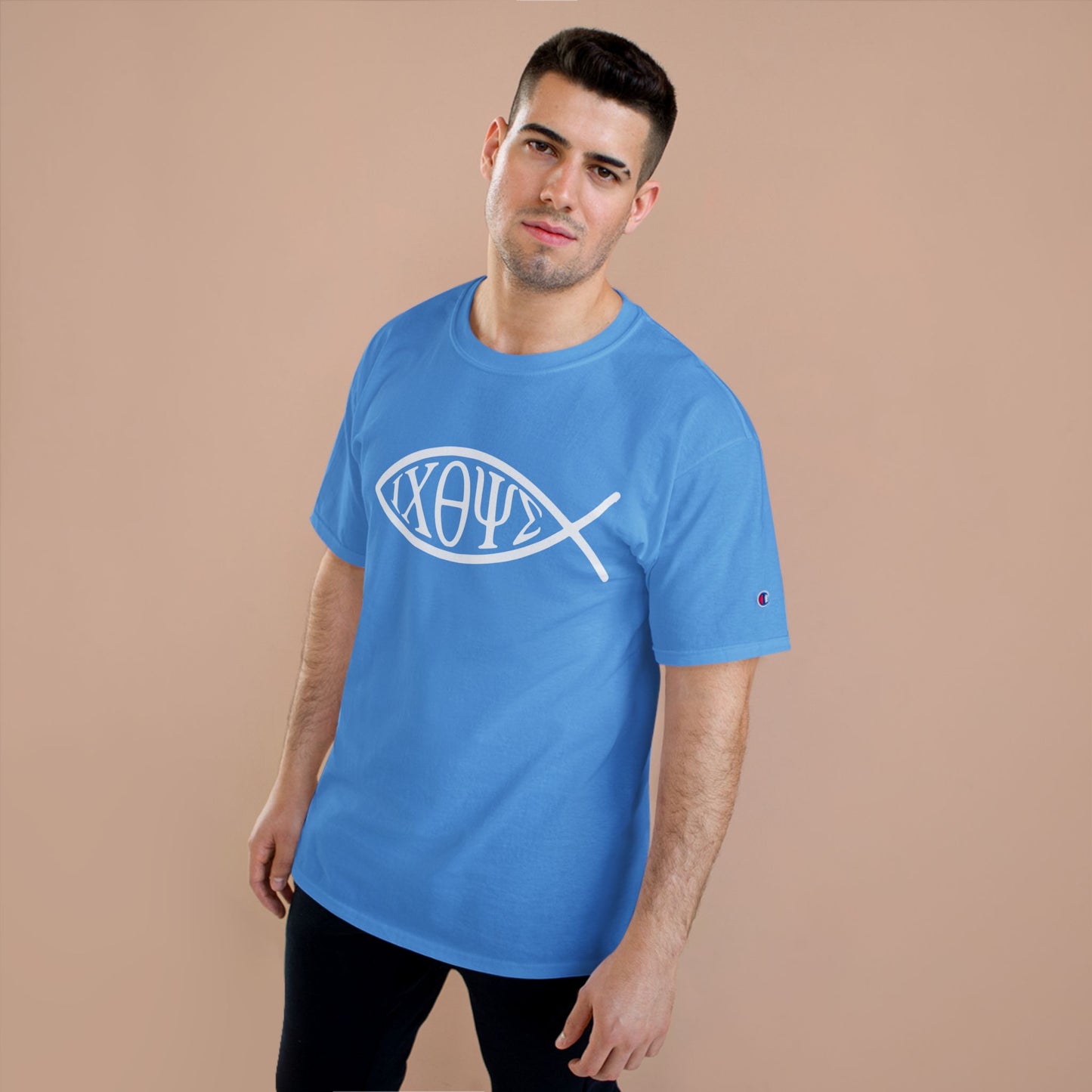 Ichthys: The Original Sign of Faith Under Fire ~ Champion T-Shirt
