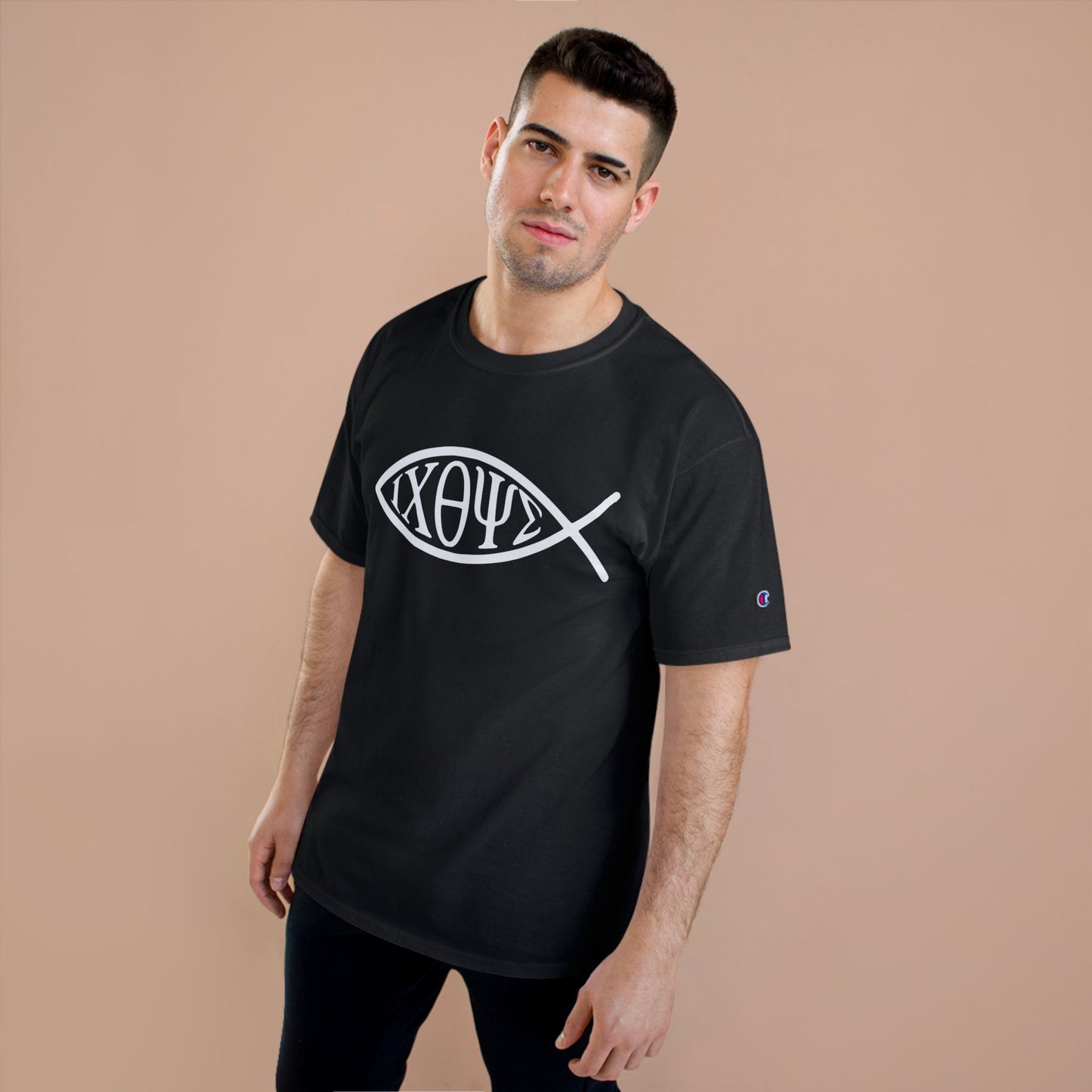 Ichthys: The Original Sign of Faith Under Fire ~ Champion T-Shirt