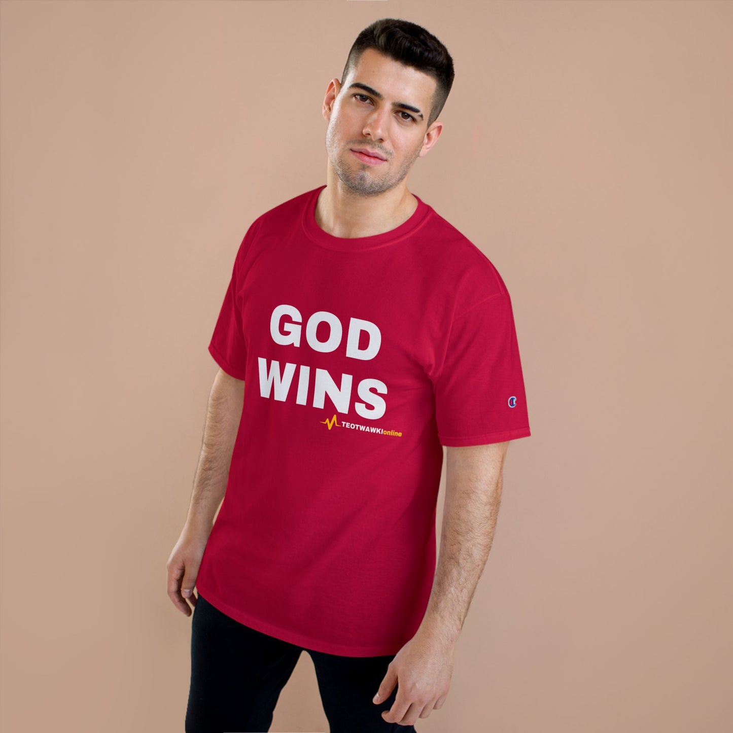 GOD WINS – Champion® T-Shirt