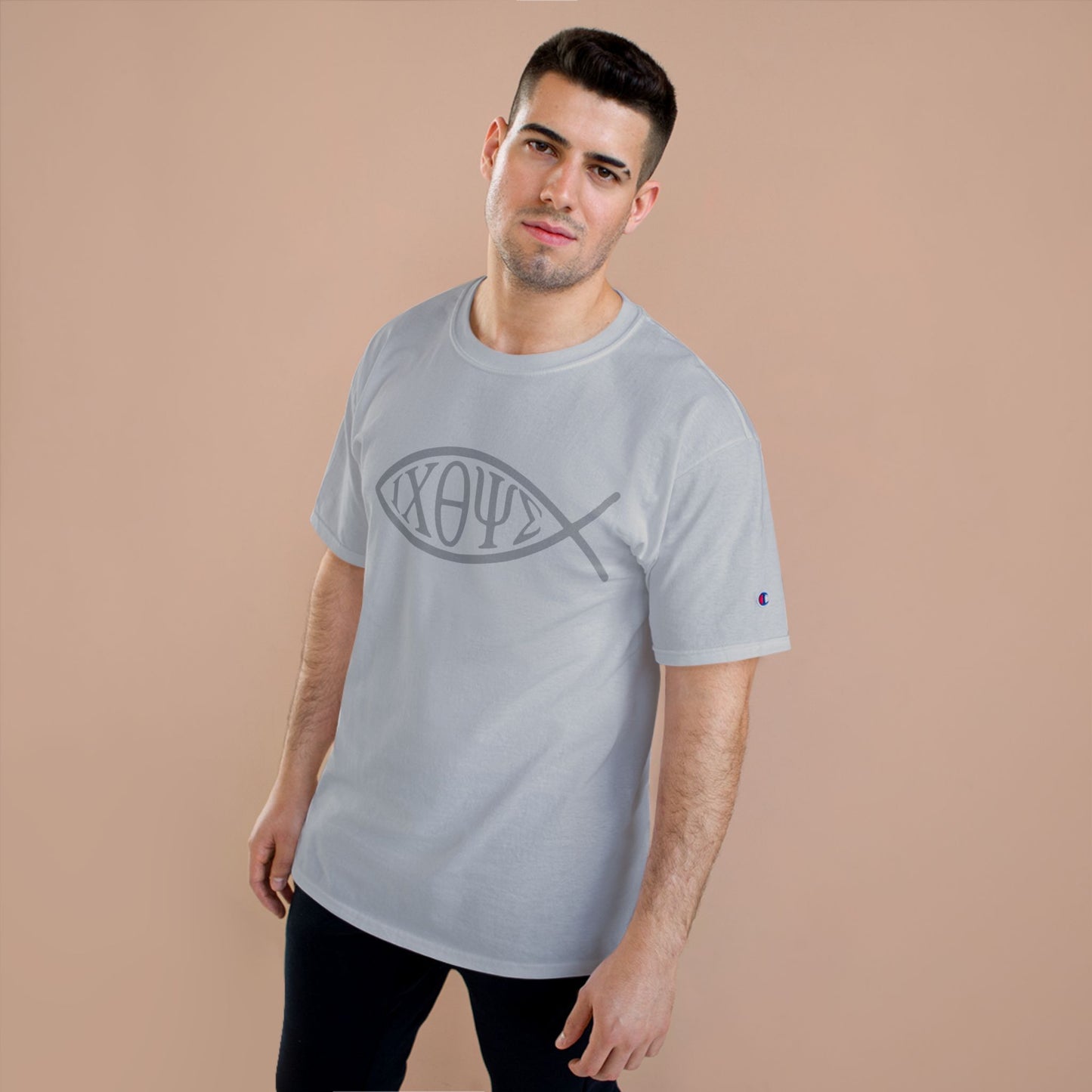 Ichthys: The Original Sign of Faith Under Fire ~ Champion T-Shirt