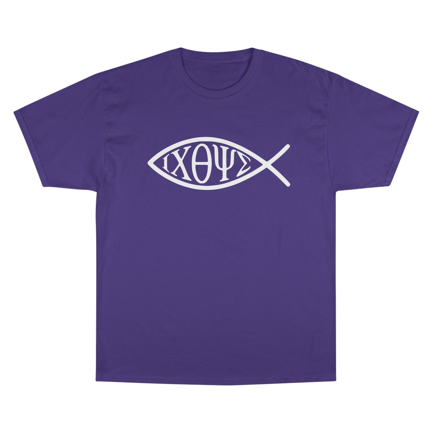 Ichthys: The Original Sign of Faith Under Fire ~ Champion T-Shirt