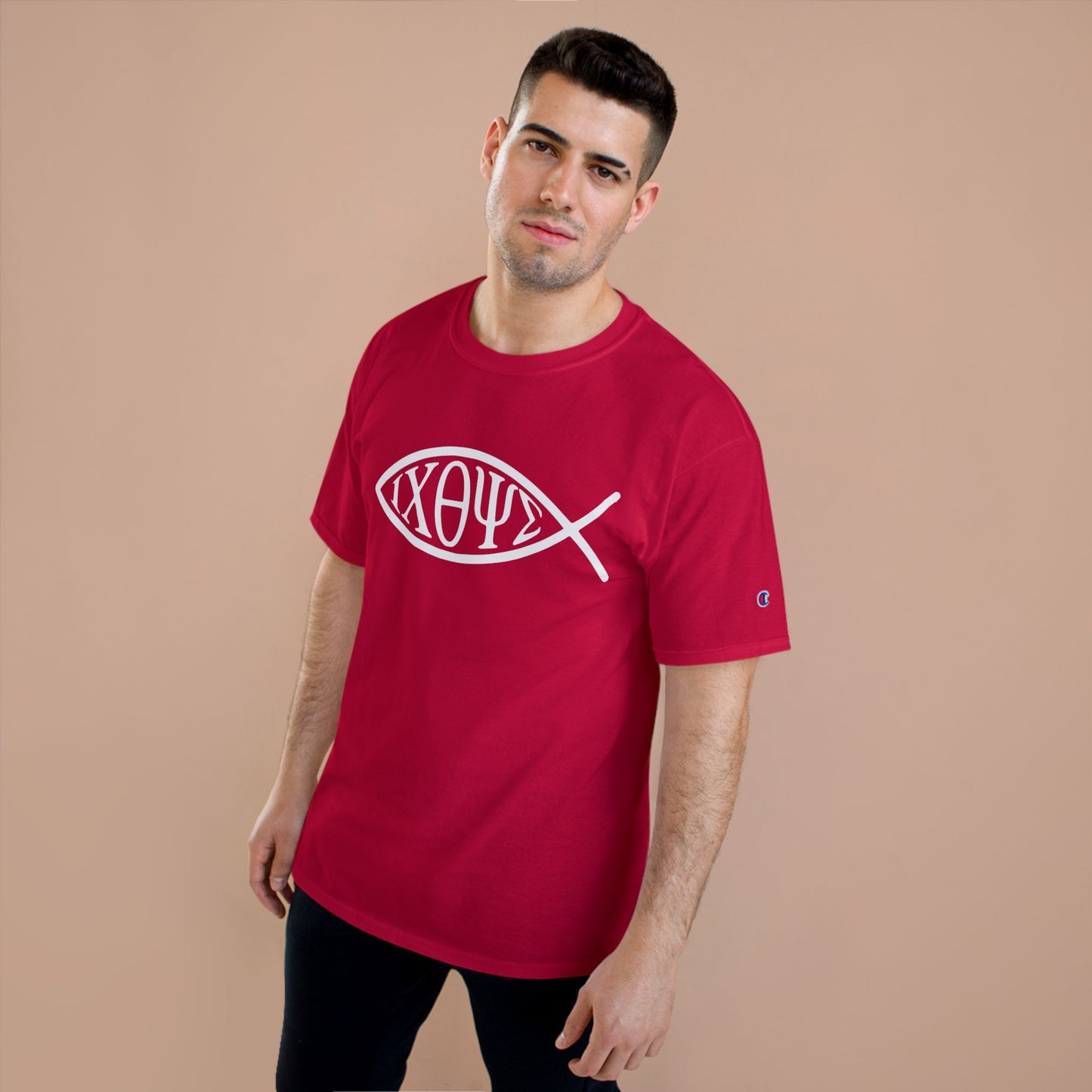 Ichthys: The Original Sign of Faith Under Fire ~ Champion T-Shirt