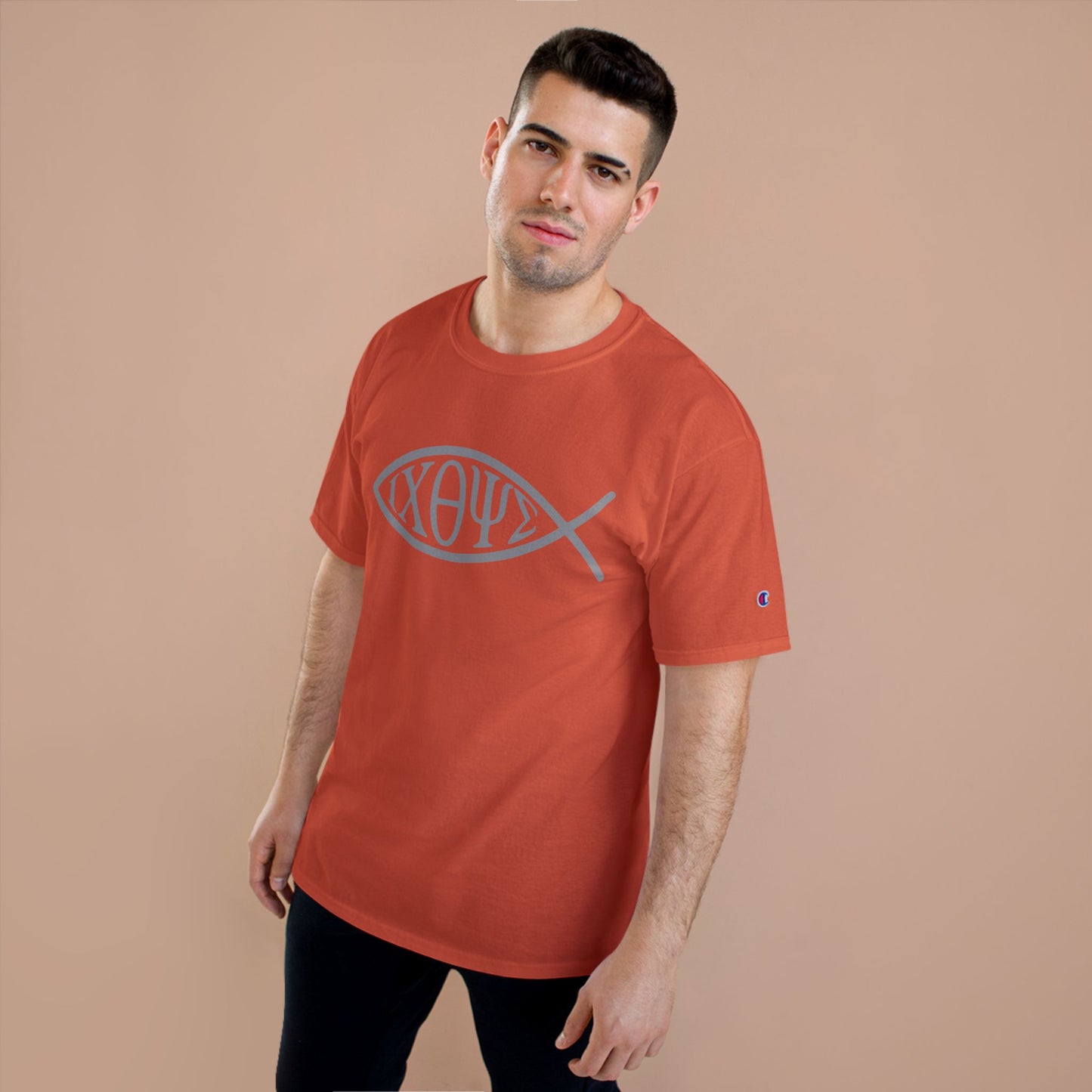 Ichthys: The Original Sign of Faith Under Fire ~ Champion T-Shirt