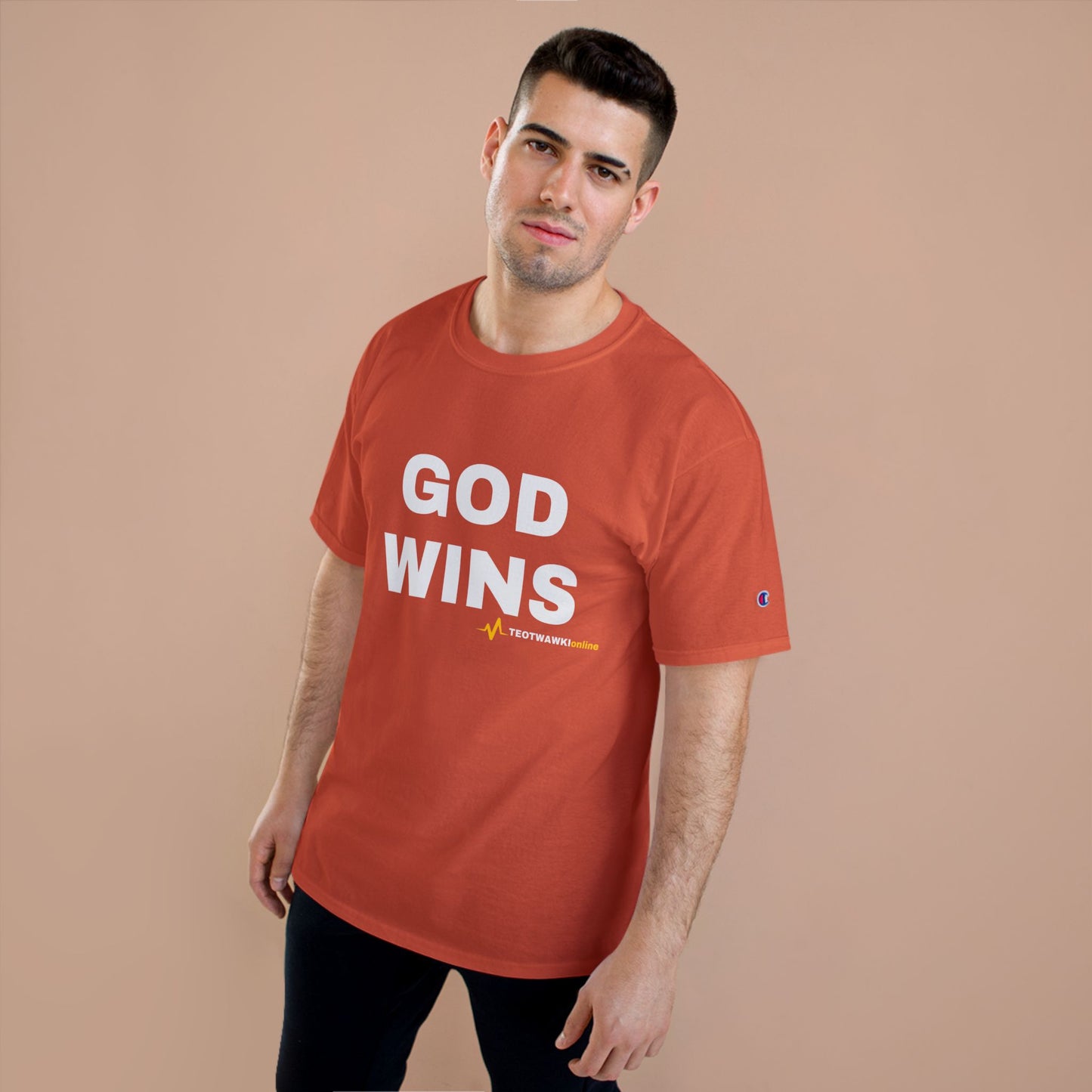 GOD WINS – Champion® T-Shirt