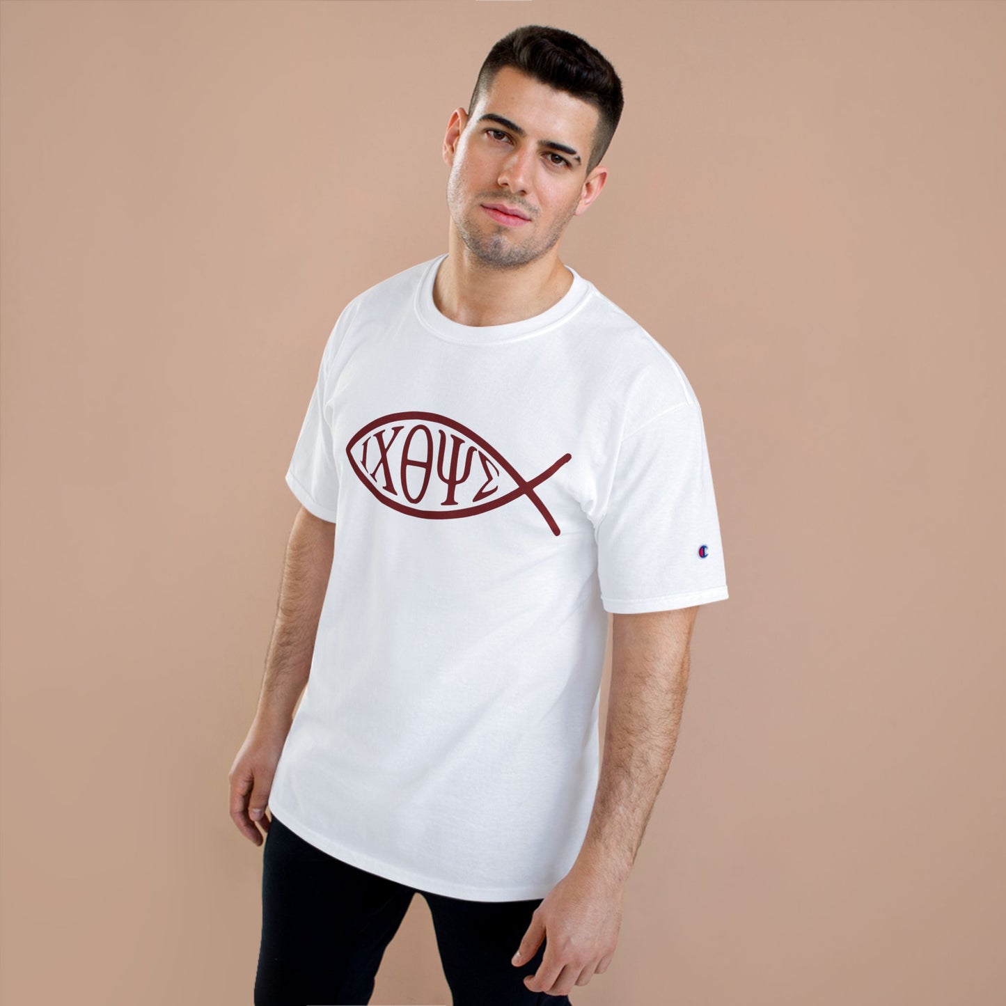 Ichthys: The Original Sign of Faith Under Fire ~ Champion T-Shirt