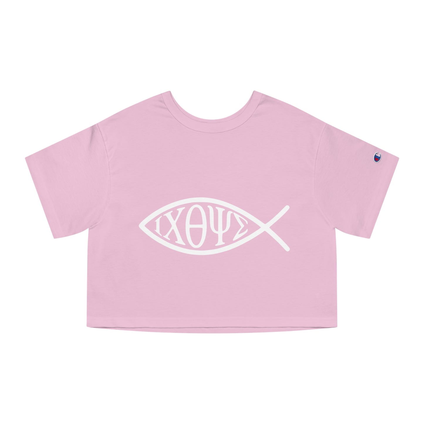 Ichthys: The Original Sign of Faith Under Fire ~ Champion Women's Heritage Cropped T-Shirt