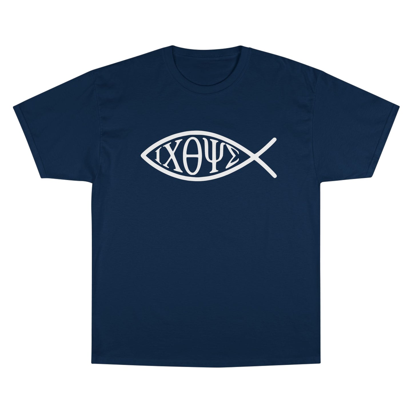 Ichthys: The Original Sign of Faith Under Fire ~ Champion T-Shirt