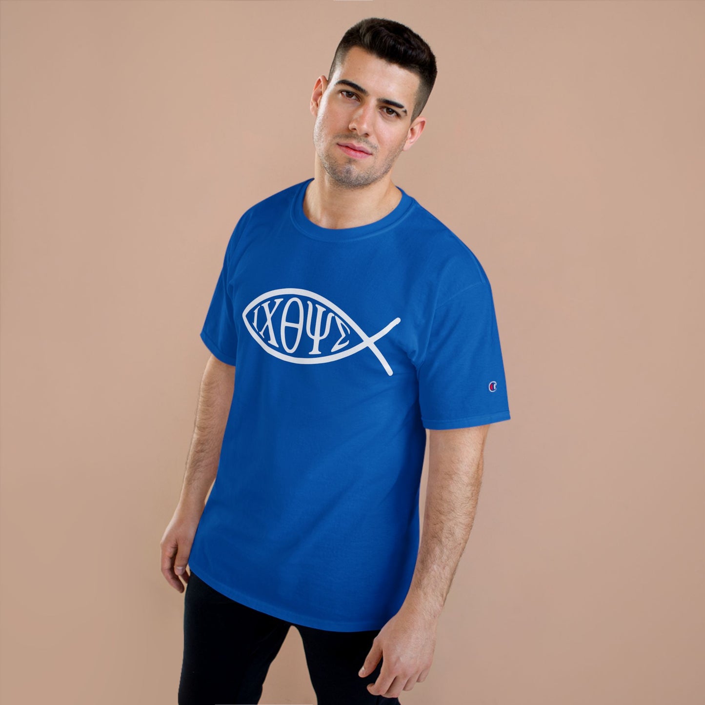 Ichthys: The Original Sign of Faith Under Fire ~ Champion T-Shirt