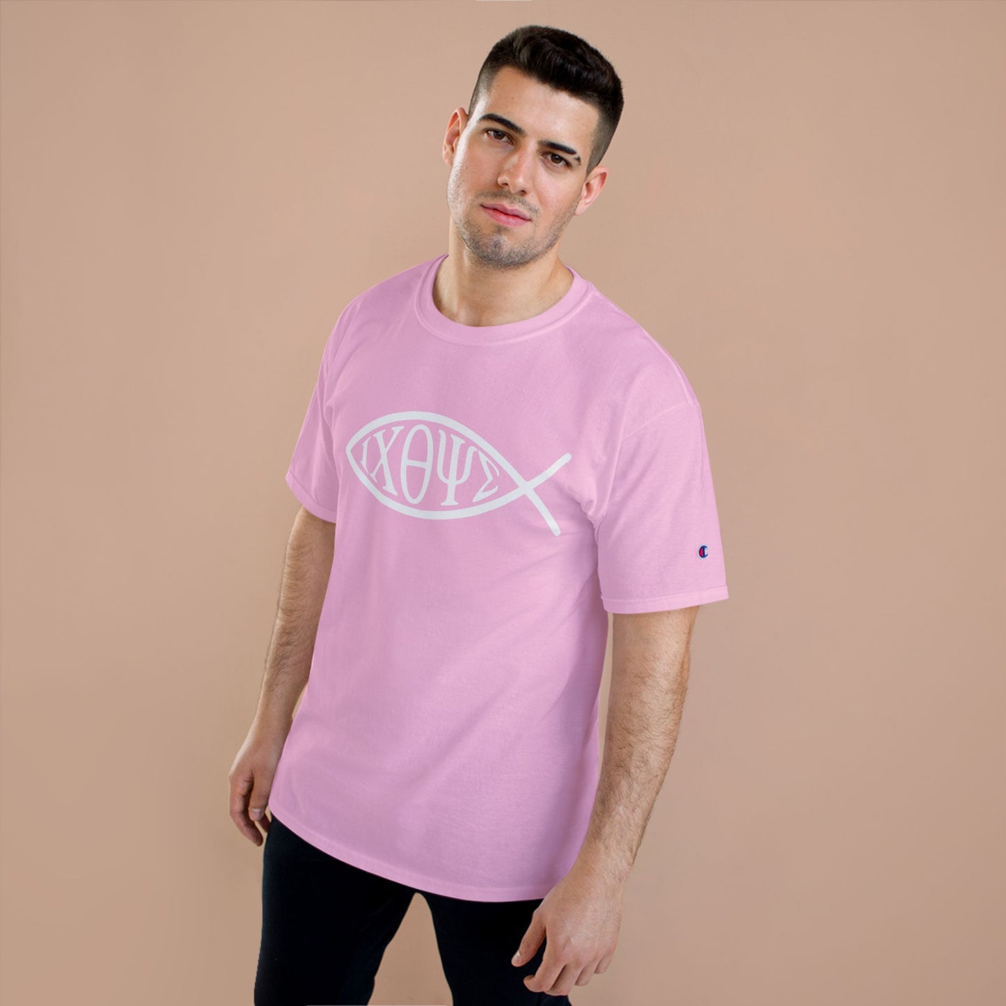 Ichthys: The Original Sign of Faith Under Fire ~ Champion T-Shirt