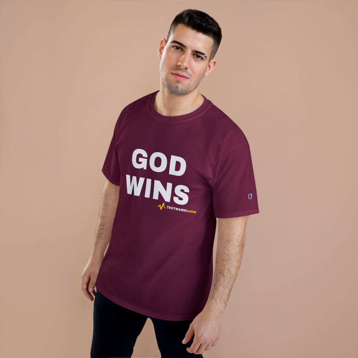 GOD WINS – Champion® T-Shirt