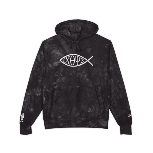 Champion® Reverse Weave® Tie-Dye Hoodie — ICHTHYS (If You Know, You Know)