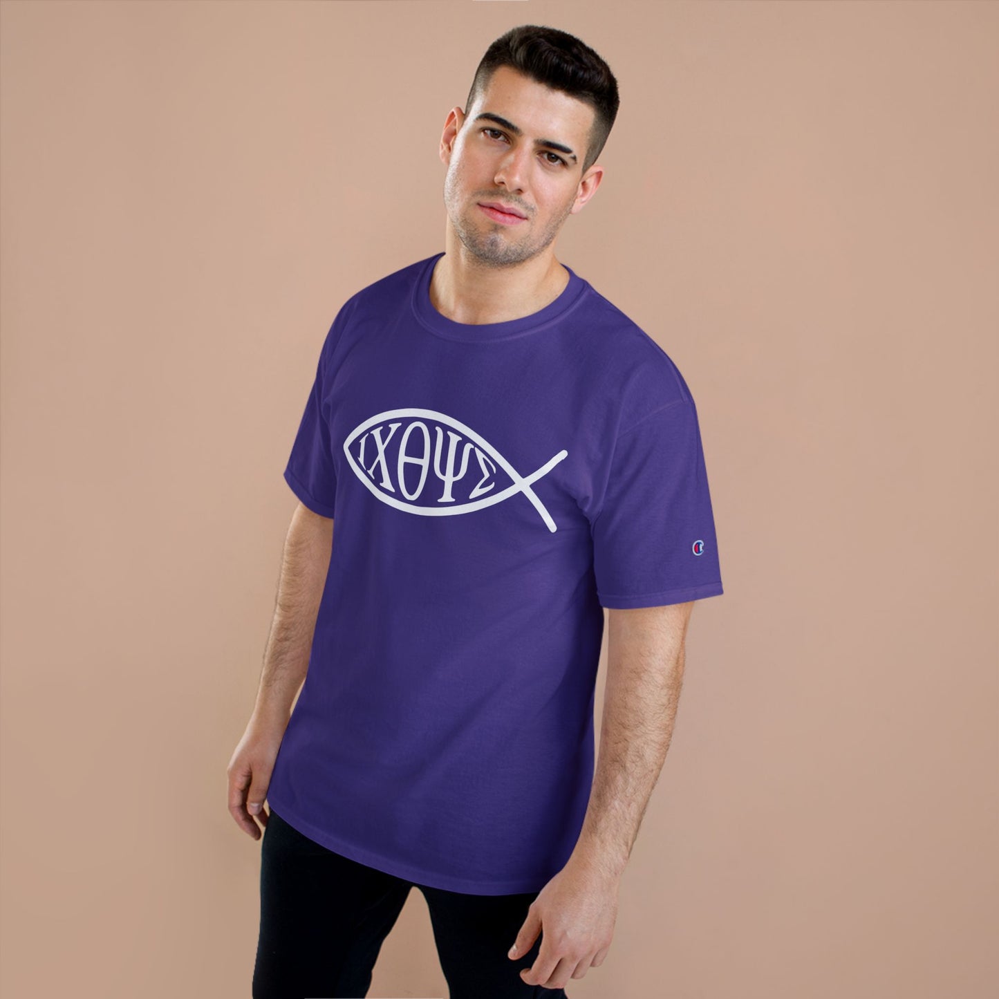 Ichthys: The Original Sign of Faith Under Fire ~ Champion T-Shirt