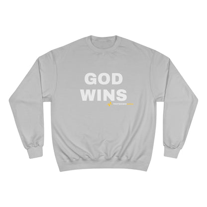 GOD WINS – Champion® Crewneck Sweatshirt