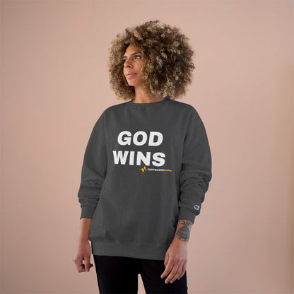 GOD WINS – Champion® Crewneck Sweatshirt