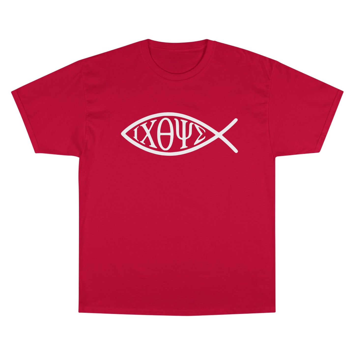Ichthys: The Original Sign of Faith Under Fire ~ Champion T-Shirt