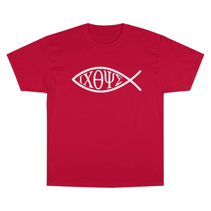 Ichthys: The Original Sign of Faith Under Fire ~ Champion T-Shirt