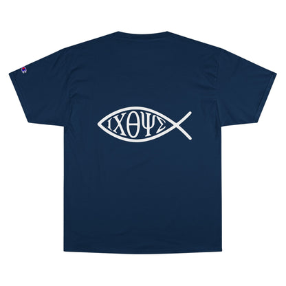 Ichthys: The Original Sign of Faith Under Fire ~ Champion T-Shirt