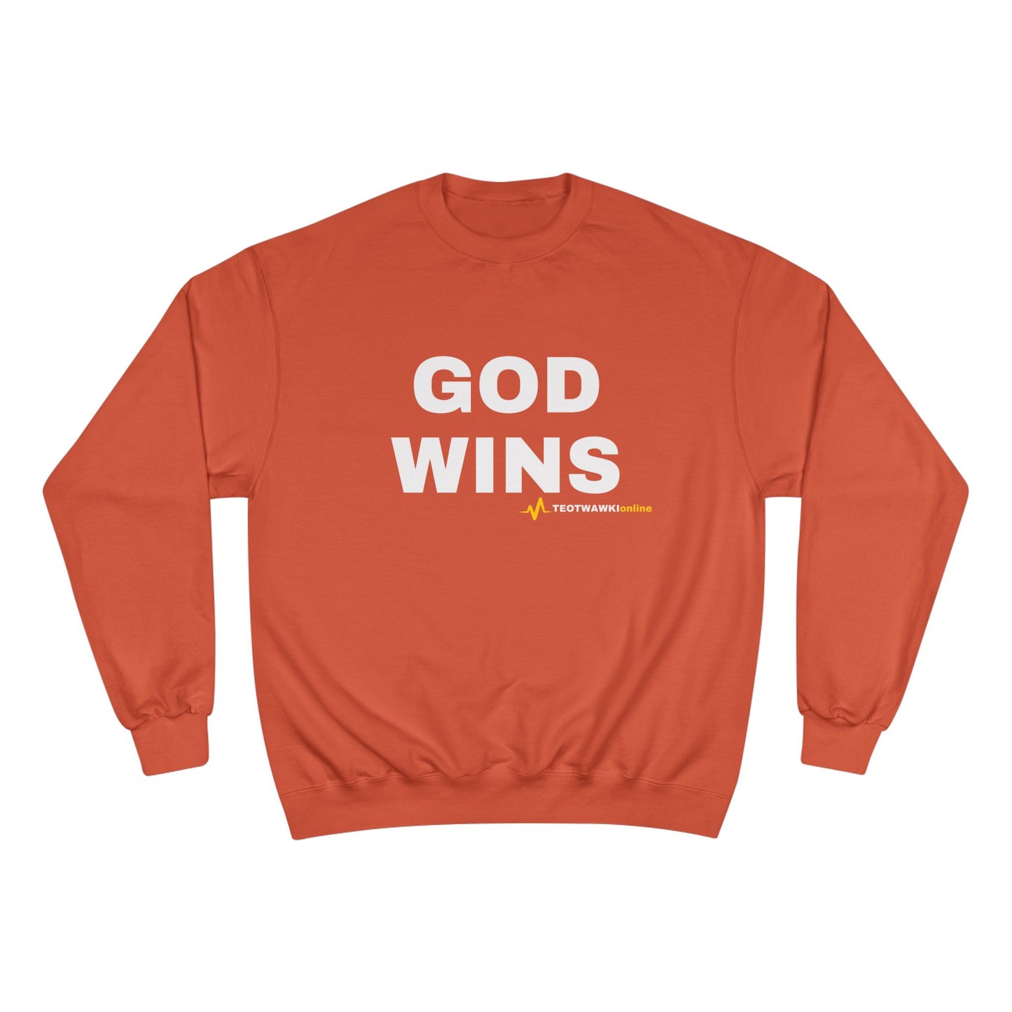 GOD WINS – Champion® Crewneck Sweatshirt