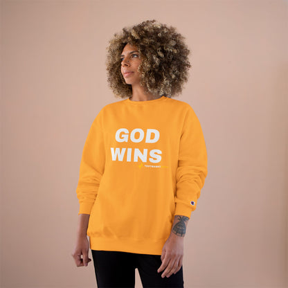GOD WINS – Champion® Crewneck Sweatshirt