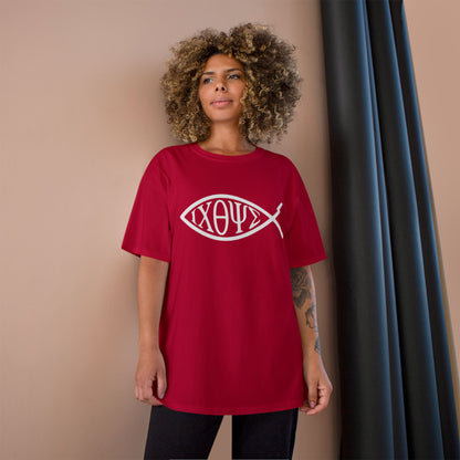 Ichthys: The Original Sign of Faith Under Fire ~ Champion T-Shirt