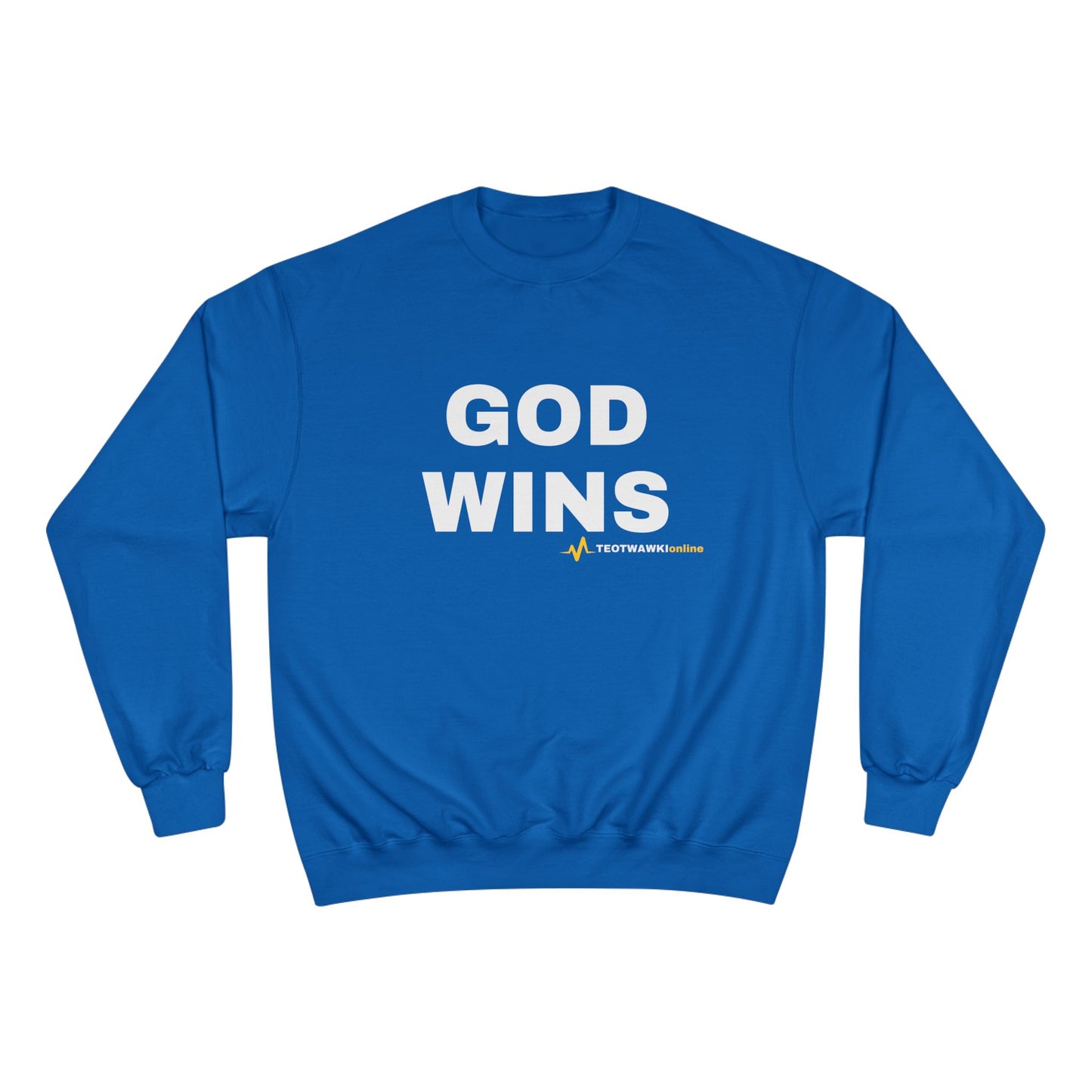 GOD WINS – Champion® Crewneck Sweatshirt