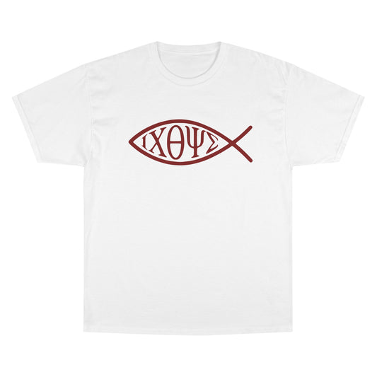 Ichthys: The Original Sign of Faith Under Fire ~ Champion T-Shirt