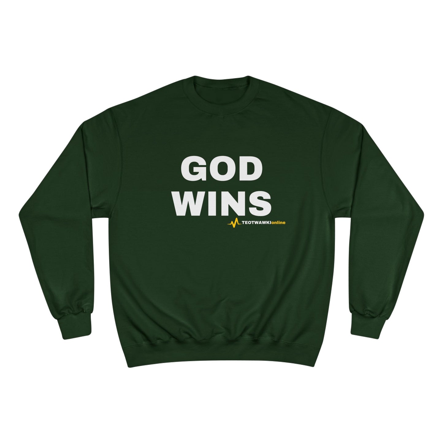 GOD WINS – Champion® Crewneck Sweatshirt