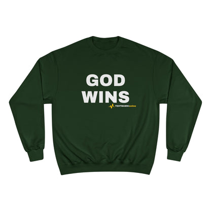 GOD WINS – Champion® Crewneck Sweatshirt