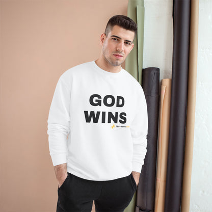 GOD WINS – Champion® Crewneck Sweatshirt