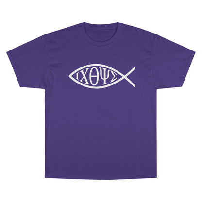 Ichthys: The Original Sign of Faith Under Fire ~ Champion T-Shirt