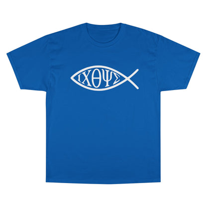 Ichthys: The Original Sign of Faith Under Fire ~ Champion T-Shirt