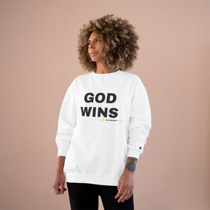 GOD WINS – Champion® Crewneck Sweatshirt