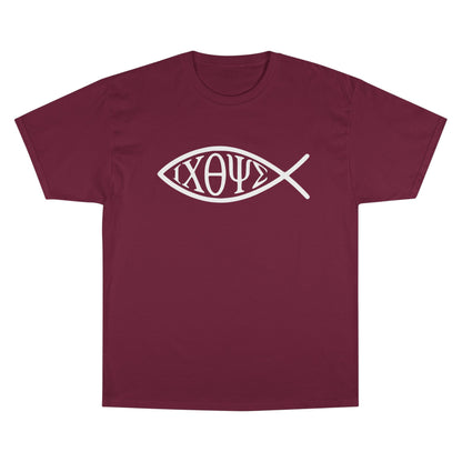 Ichthys: The Original Sign of Faith Under Fire ~ Champion T-Shirt