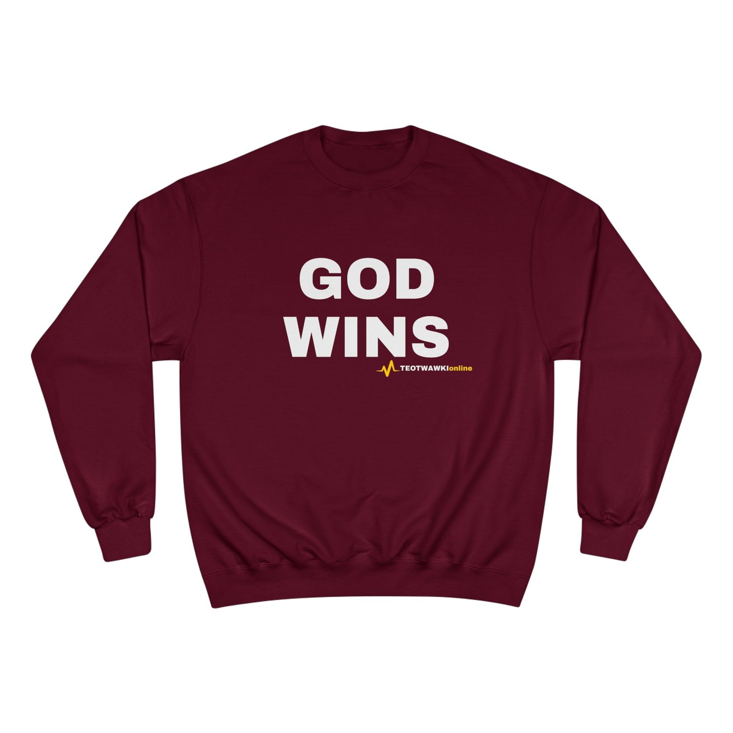 GOD WINS – Champion® Crewneck Sweatshirt