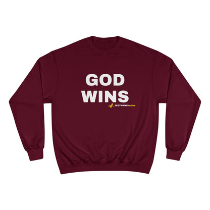 GOD WINS – Champion® Crewneck Sweatshirt
