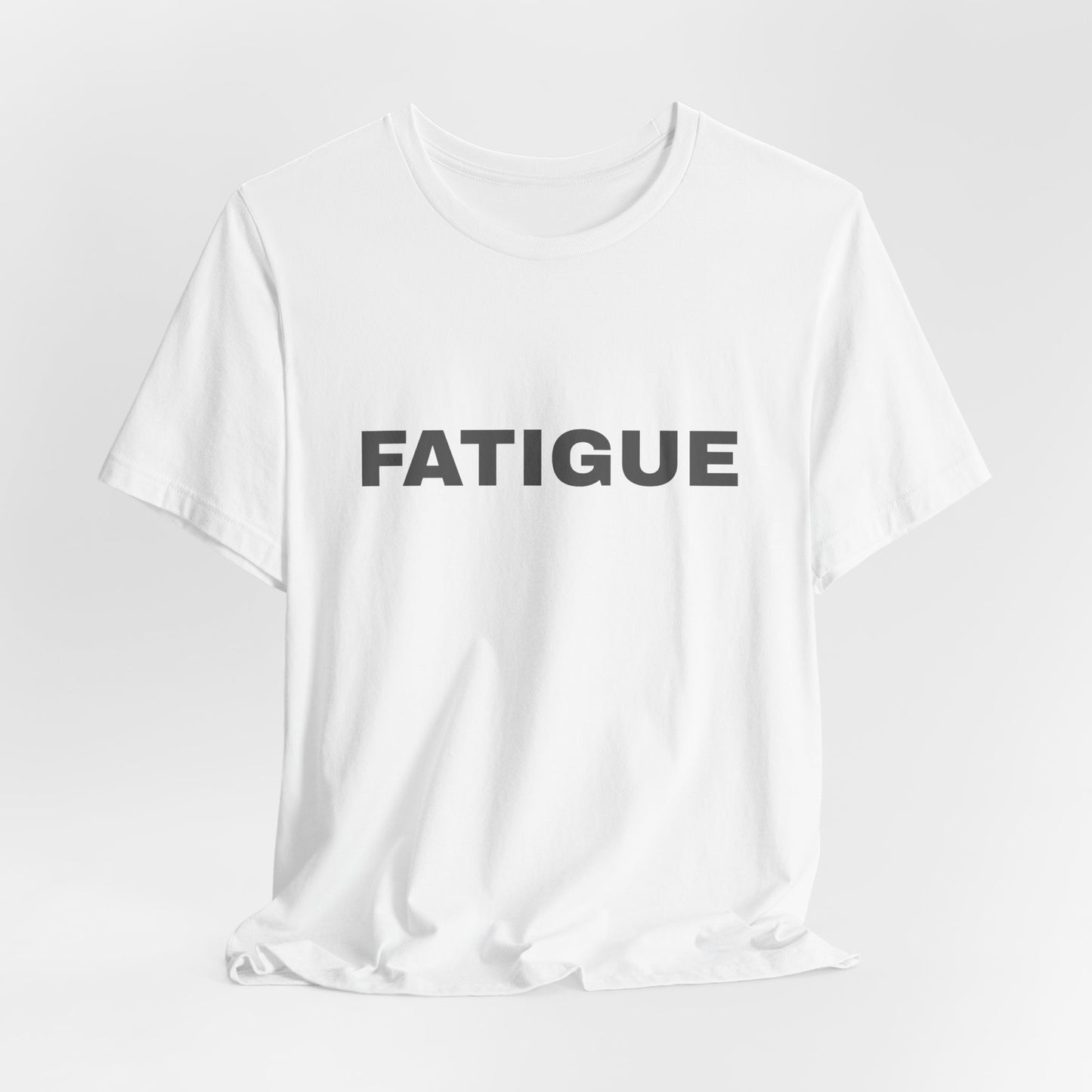 FATIGUE Tee — Minimalist Bold Text T-Shirt (Black & Brown Editions)