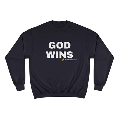 GOD WINS – Champion® Crewneck Sweatshirt