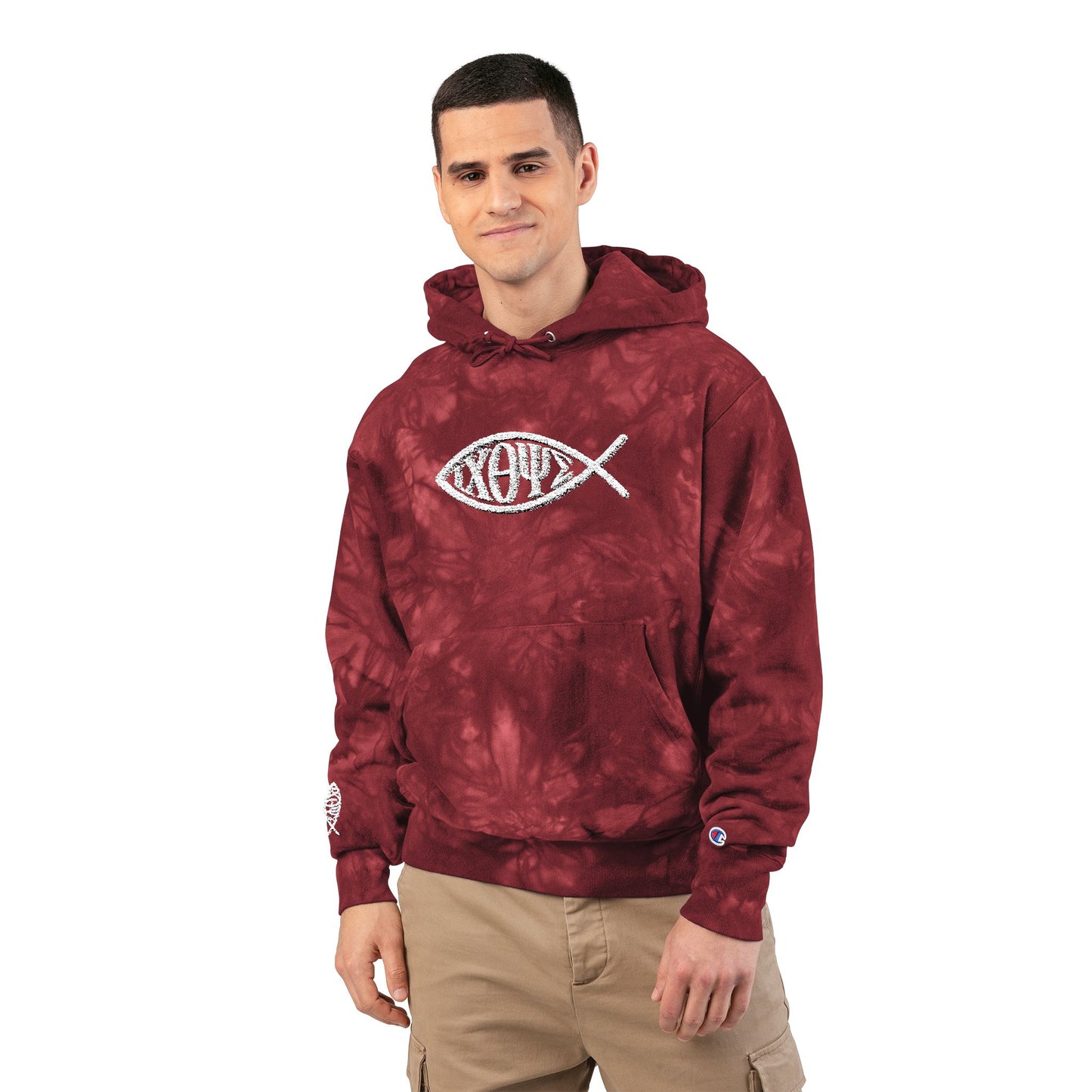 Champion® Reverse Weave® Tie-Dye Hoodie — ICHTHYS (If You Know, You Know)