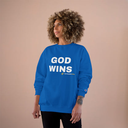 GOD WINS – Champion® Crewneck Sweatshirt