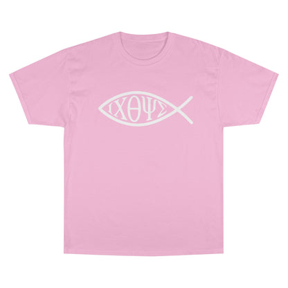 Ichthys: The Original Sign of Faith Under Fire ~ Champion T-Shirt