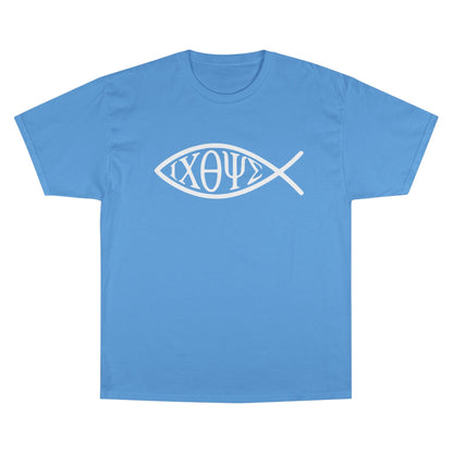 Ichthys: The Original Sign of Faith Under Fire ~ Champion T-Shirt