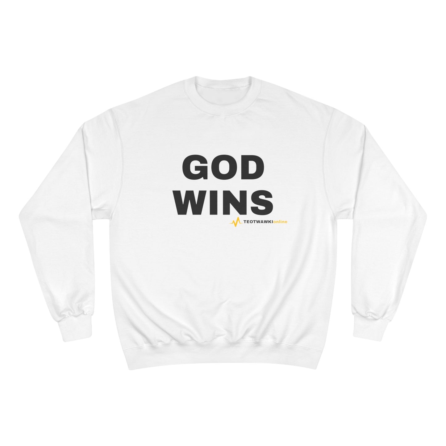 GOD WINS – Champion® Crewneck Sweatshirt