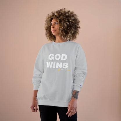 GOD WINS – Champion® Crewneck Sweatshirt