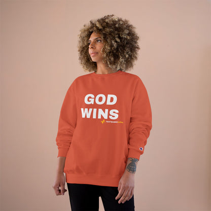 GOD WINS – Champion® Crewneck Sweatshirt