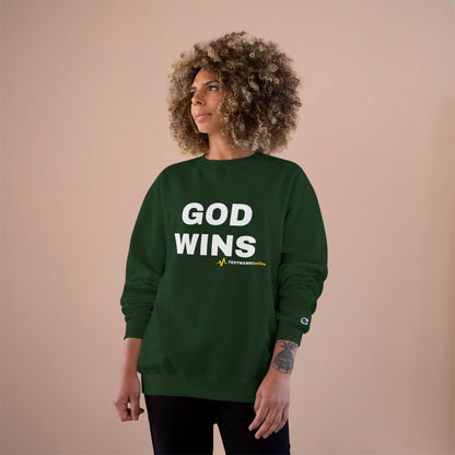 GOD WINS – Champion® Crewneck Sweatshirt
