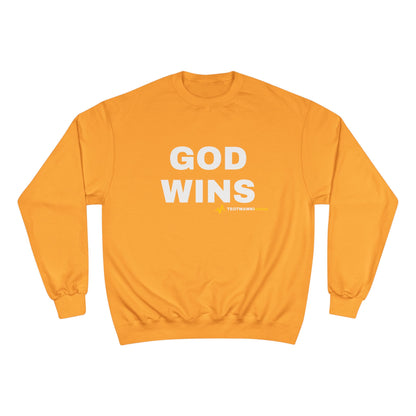 GOD WINS – Champion® Crewneck Sweatshirt