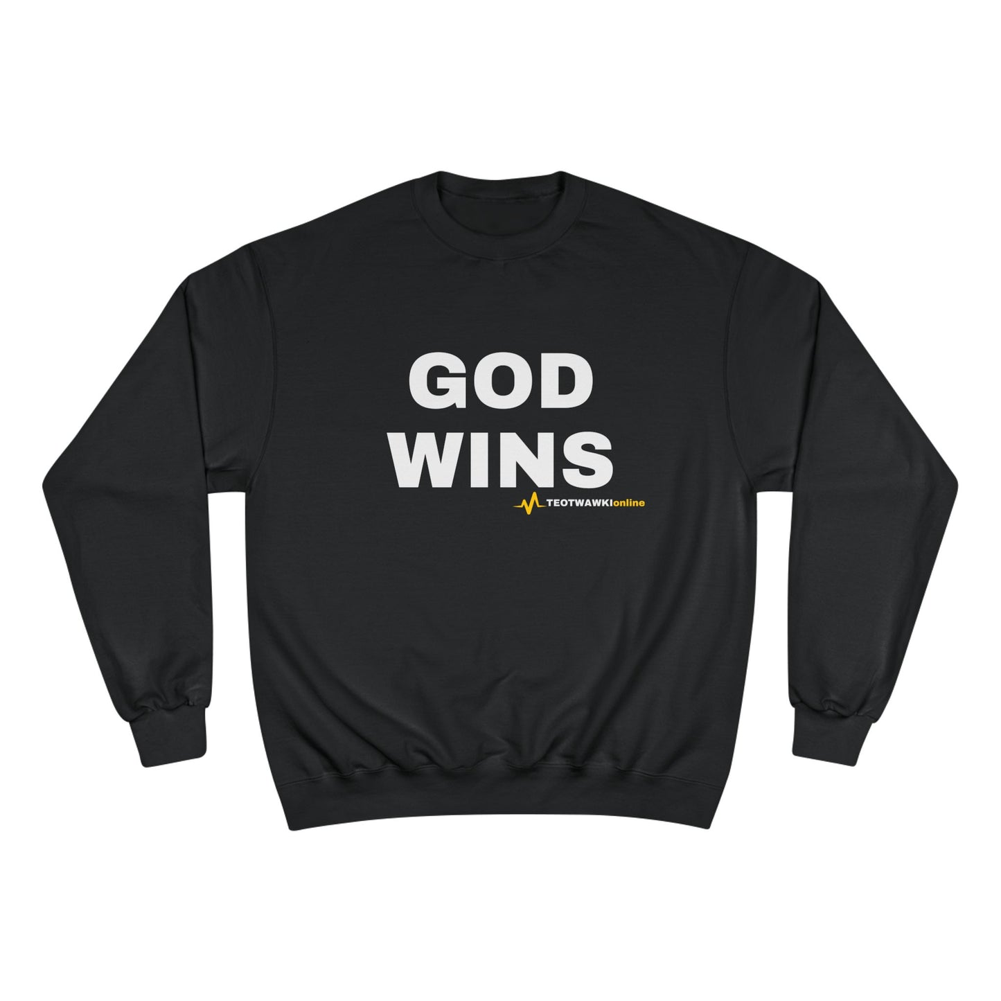 GOD WINS – Champion® Crewneck Sweatshirt