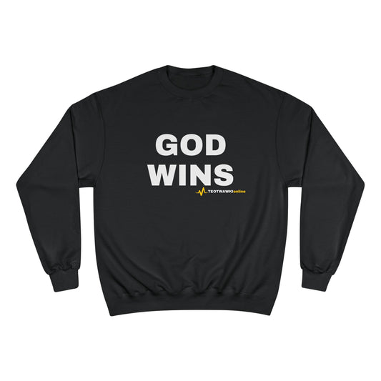 GOD WINS – Champion® Crewneck Sweatshirt